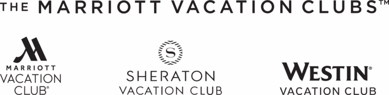 The Marriott Vacation Clubs Logo with Marriott Vacation Club, Sheraton Vacation Club, and Westin Vacation Club
