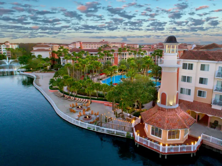Scenic view of the lighthouse and pool area at Marriott Vacation Club Resort in Florida, United States of America