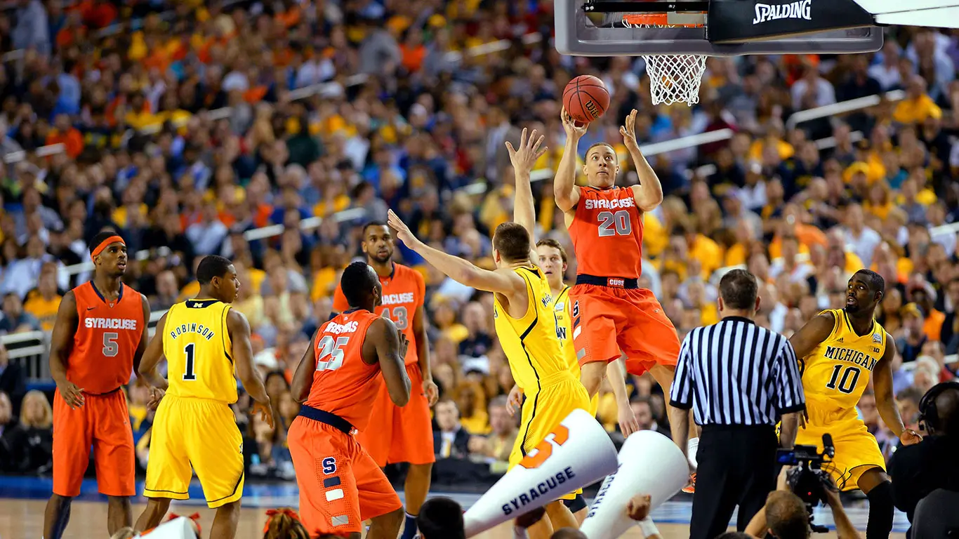 NCAA Final Four Basketball Tournament Lower Level Experience basketball game in session