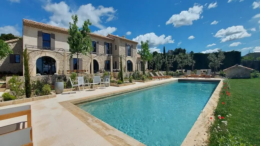 Mas du Citronnier, Provence vacation home with stunning outdoor pool and lush landscaping
